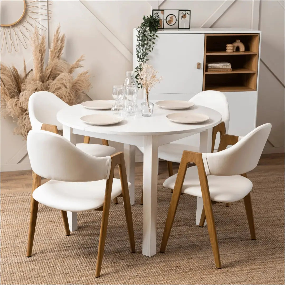Kėdė iš eko odos baltos spalvos TE416 - €58 Save 15% 50-100, __label:Pristatymas 5-14 d.d., elite, Krzesła,
