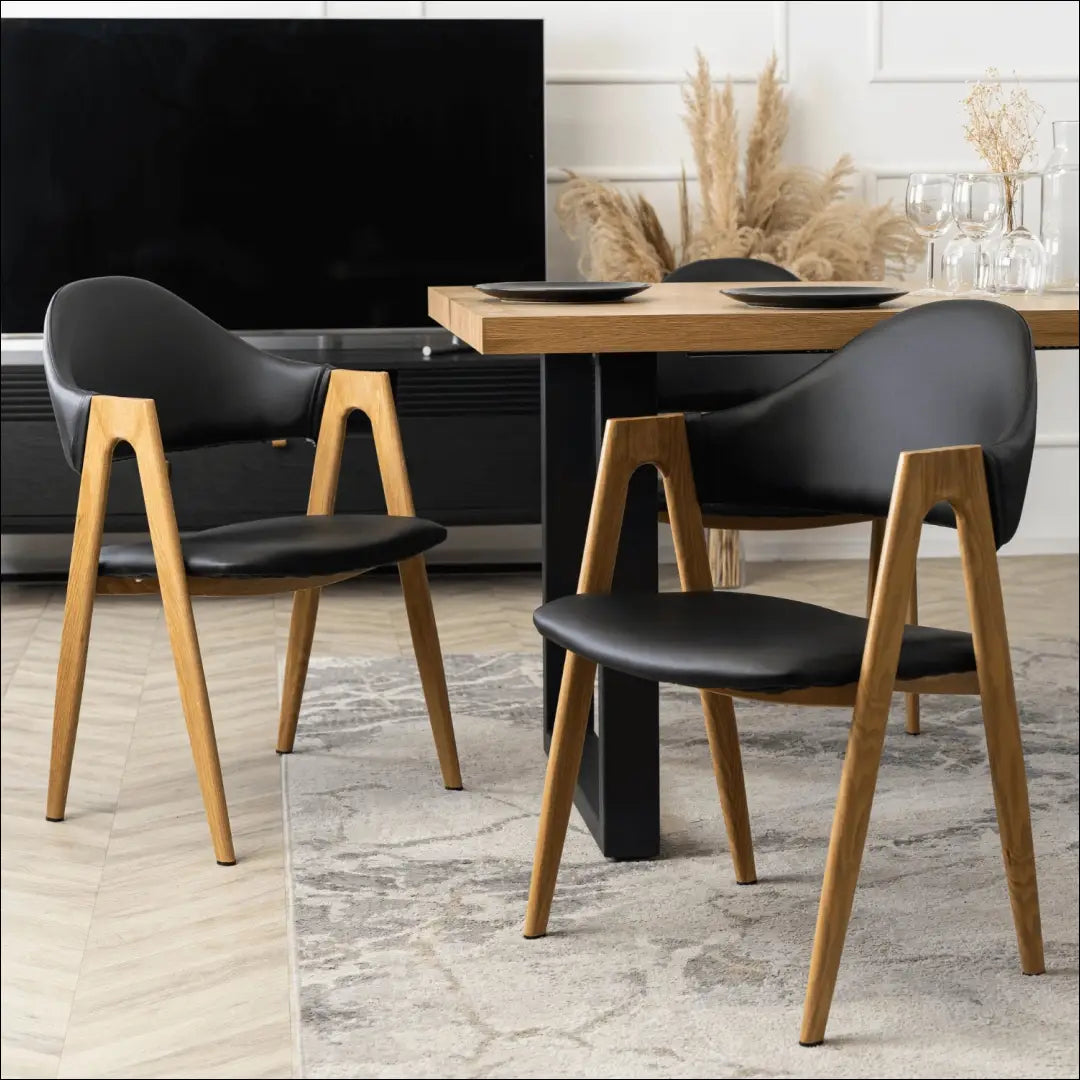 Kėdė iš eko odos juodos spalvos TE109 - €58 Save 15% 50-100, __label:Pristatymas 5-14 d.d., elite, Krzesła,