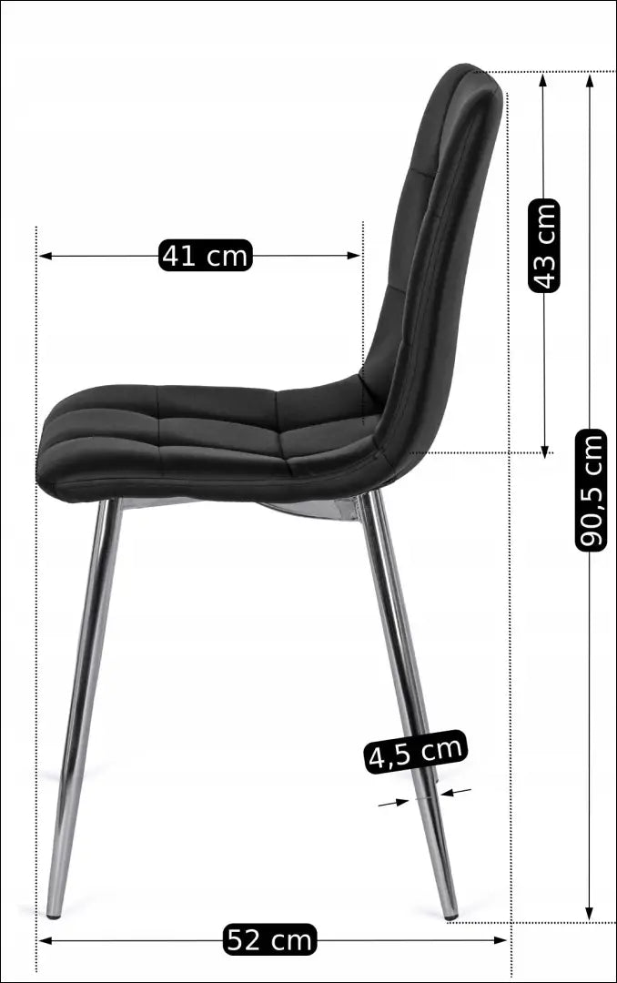 Kėdė iš eko odos juodos spalvos TE138 - €43 Save 15% 25-50, __label:Pristatymas 5-14 d.d., elite, Krzesła, spalva-juoda