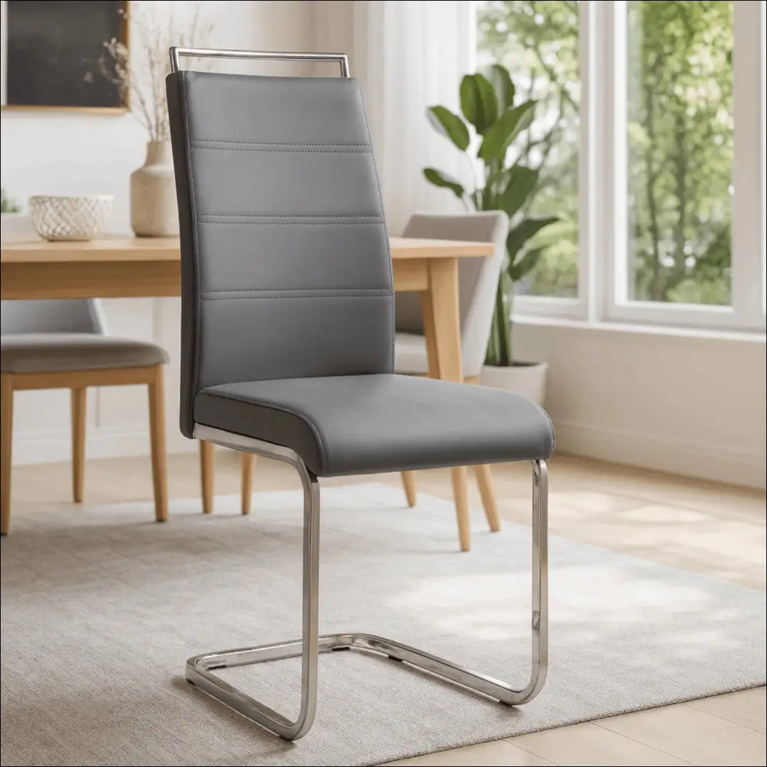 Kėdė iš eko odos pilkos spalvos TE075 - €64 Save 15% 50-100, __label:Pristatymas 5-14 d.d., elite, Krzesła,