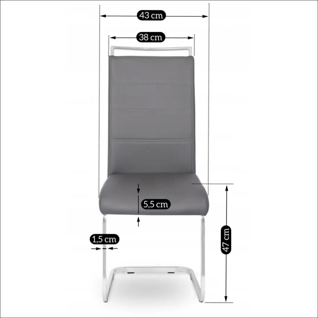 Kėdė iš eko odos pilkos spalvos TE075 - €64 Save 15% 50-100, __label:Pristatymas 5-14 d.d., elite, Krzesła,