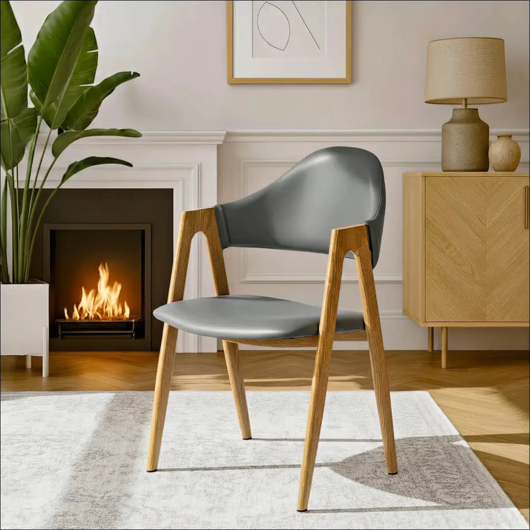Kėdė iš eko odos pilkos spalvos TE415 - €58 Save 15% 50-100, __label:Pristatymas 5-14 d.d., elite, Krzesła,