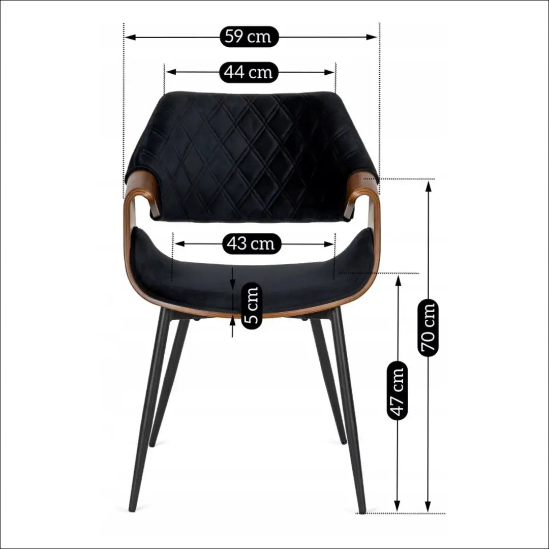 Kėdė juoda/riešutmedžio spalvos aksomas TE1469 - €142 Save 15% __label:Pristatymas 5-14 d.d., Newelite Naujausi