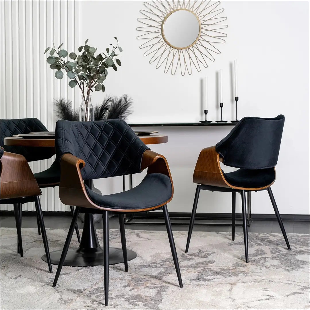 Kėdė juoda/riešutmedžio spalvos aksomas TE1469 - €142 Save 15% __label:Pristatymas 5-14 d.d., Newelite Naujausi