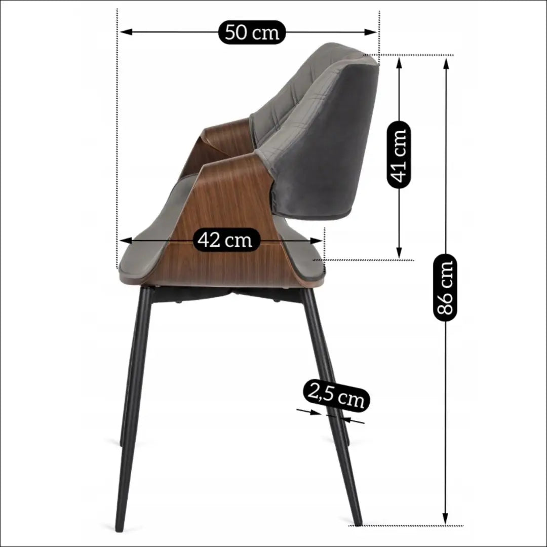 Kėdė pilka/riešutmedžio spalvos aksomas TE1471 - €141.74 Save 15% __label:Pristatymas 5-14 d.d., Newelite Naujausi