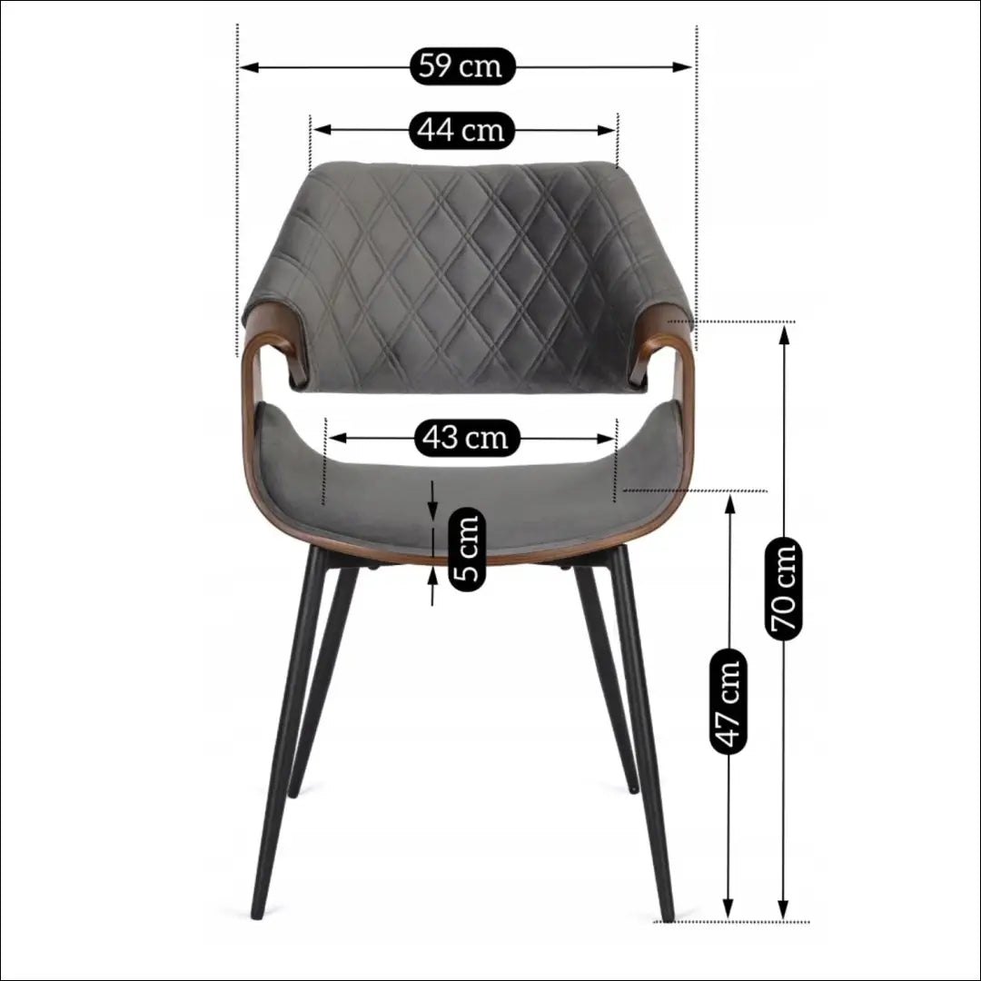 Kėdė pilka/riešutmedžio spalvos aksomas TE1471 - €141.74 Save 15% __label:Pristatymas 5-14 d.d., Newelite Naujausi