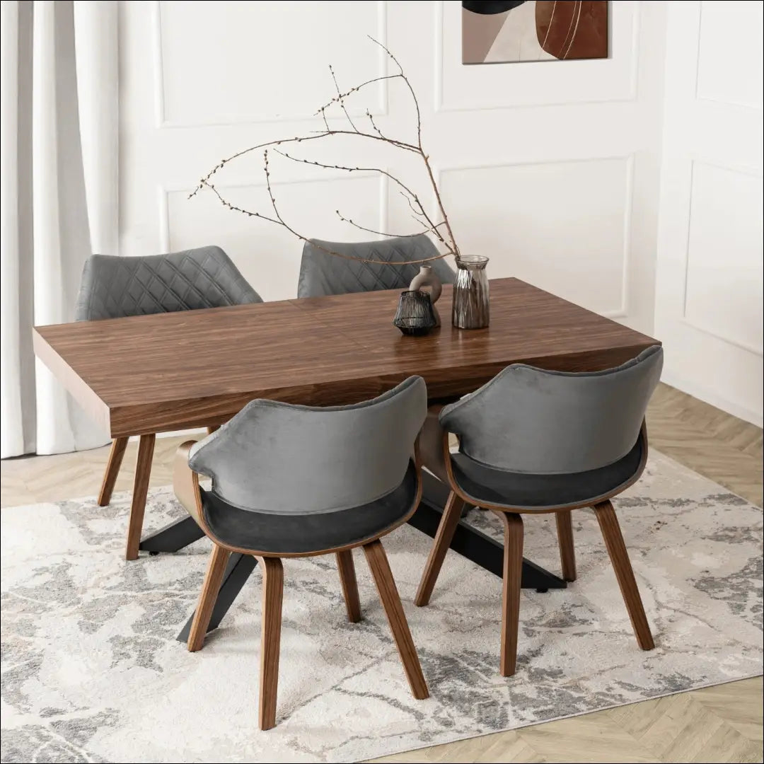 Kėdė pilka/riešutmedžio spalvos aksomas TE2095 - €145.20 Save 15% __label:Pristatymas 5-14 d.d., Newelite Naujausi