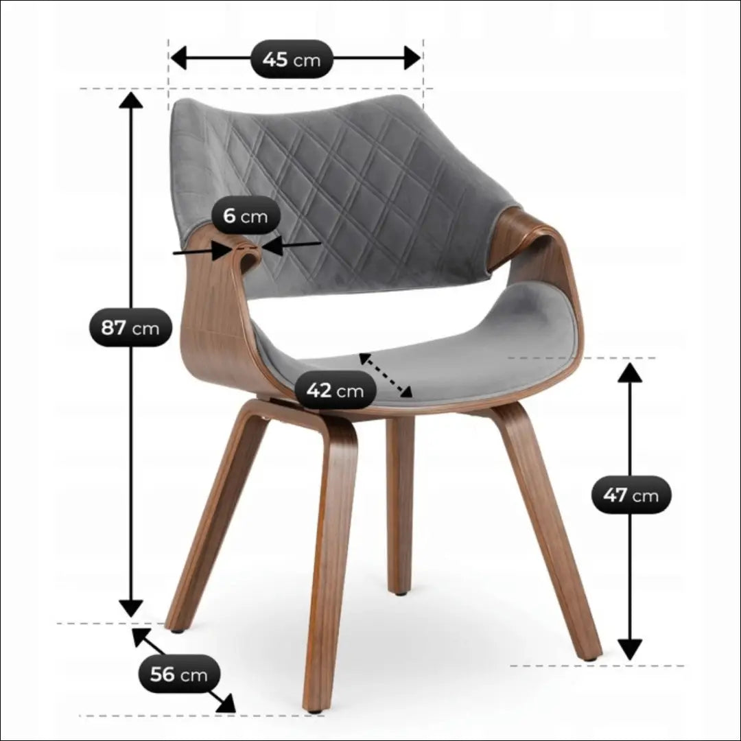 Kėdė pilka/riešutmedžio spalvos aksomas TE2095 - €145.20 Save 15% __label:Pristatymas 5-14 d.d., Newelite Naujausi