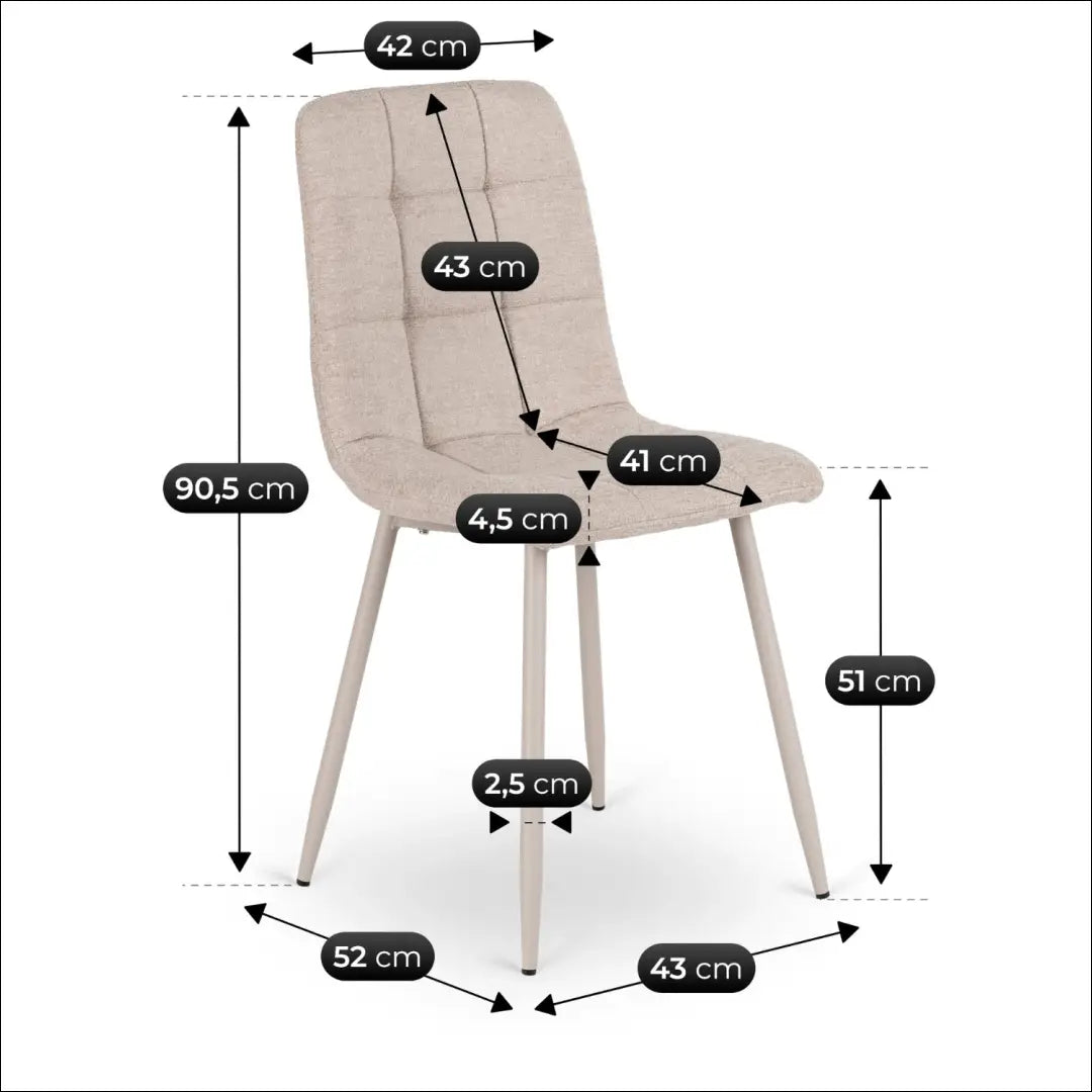 Kėdė smėlio/kašmyro spalvos TE2566 - €33.88 Save 15% __label:Pristatymas 5-14 d.d., Newelite Naujausi produktai | Namų