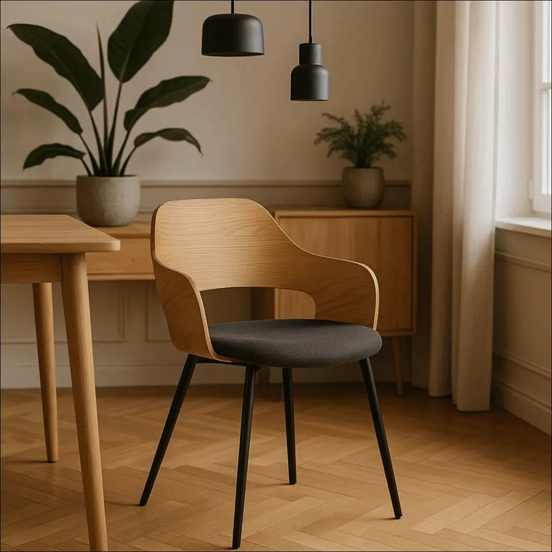 Kėdė su audiniu juodos spalvos / ąžuolo TE183 - €127 Save 15% 100-200, __label:Pristatymas 5-14 d.d., elite, Krzesła,