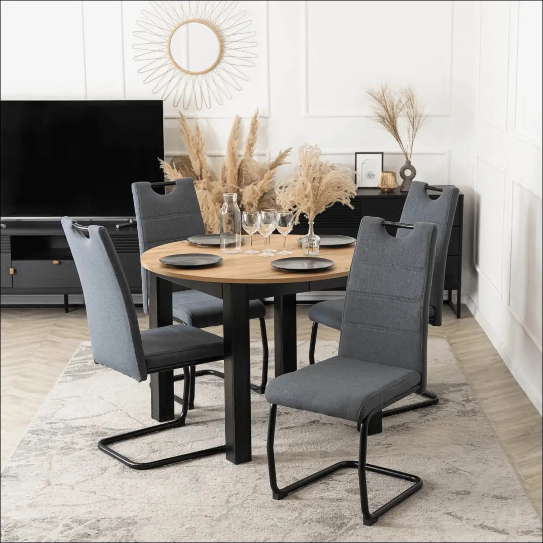 Kėdė su audiniu juodos spalvos / pilkos TE630 - €54 Save 15% 50-100, __label:Pristatymas 5-14 d.d., elite, Krzesła,