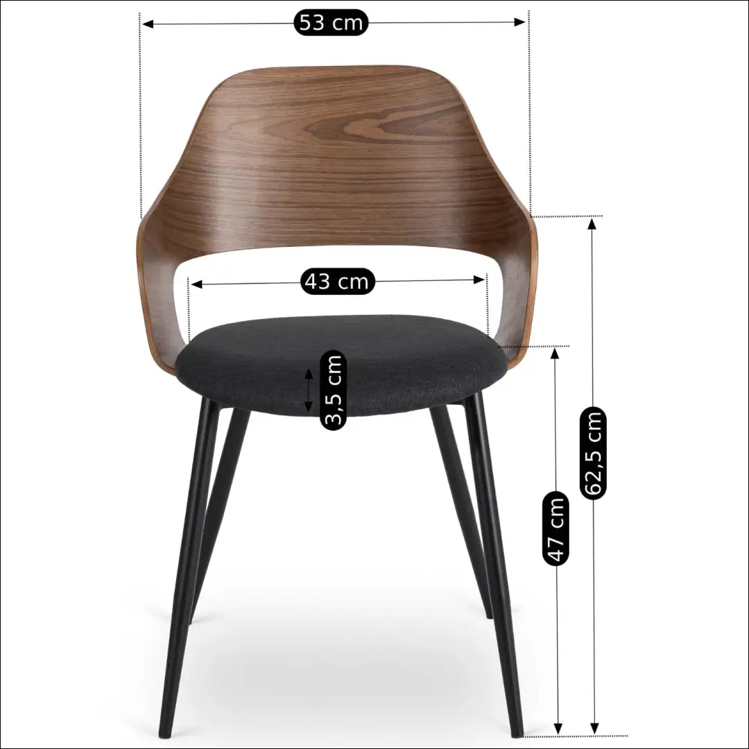 Kėdė su audiniu juodos spalvos / riešuto TE354 - €127 Save 15% 100-200, __label:Pristatymas 5-14 d.d., elite, Krzesła,