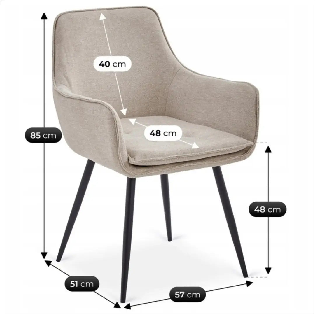 Kėdė su audiniu kreminės spalvos TE1008 - €67 Save 15% 50-100, __label:Pristatymas 5-14 d.d., elite, Krzesła,