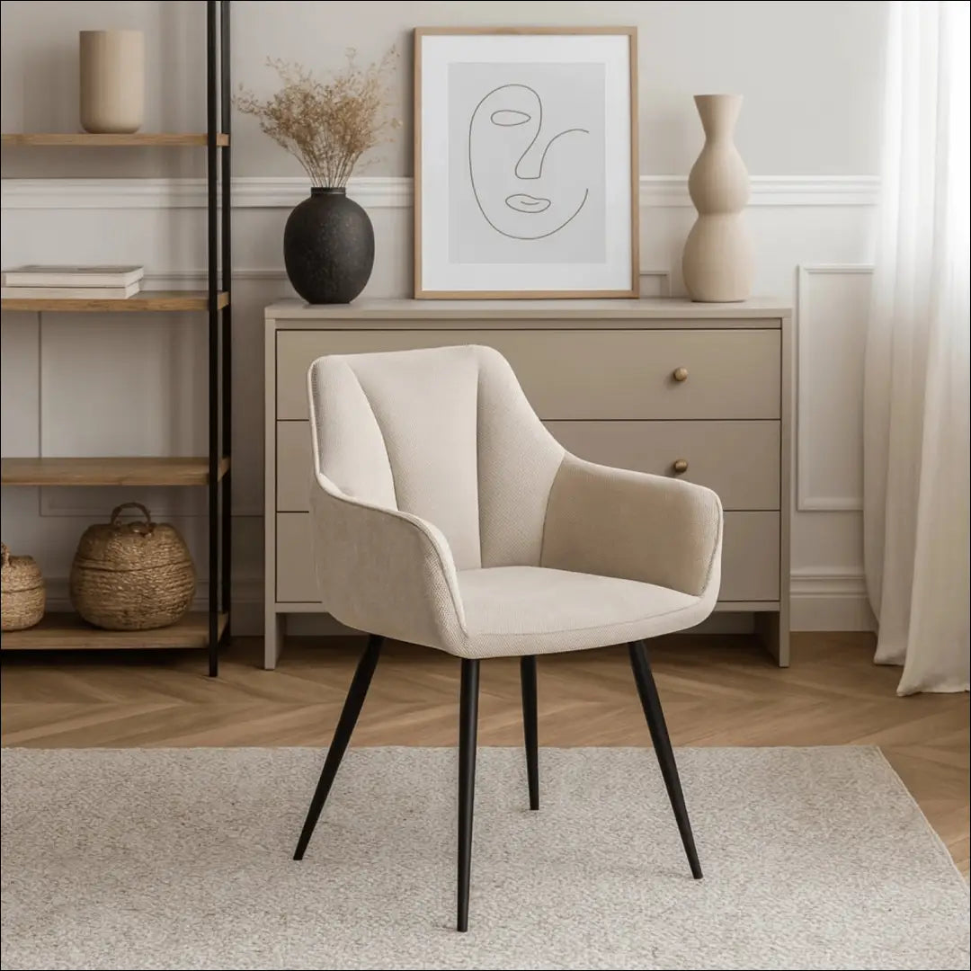 Kėdė su audiniu kreminės spalvos TE840 - €67 Save 15% 50-100, __label:Pristatymas 5-14 d.d., elite, Krzesła,