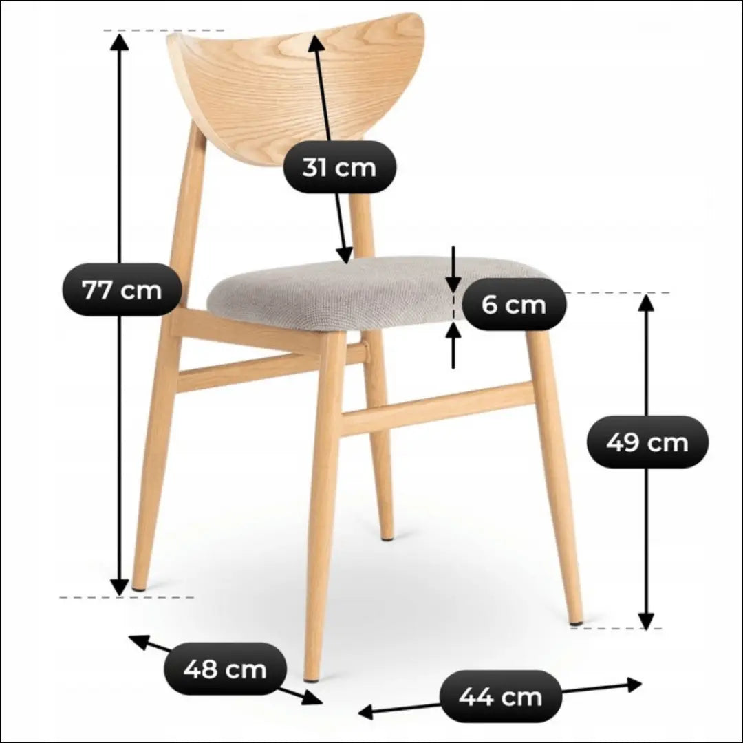 Kėdė su audiniu pilkos spalvos / ąžuolo TE895 - €58 Save 15% 50-100, __label:Pristatymas 5-14 d.d., elite, Krzesła,