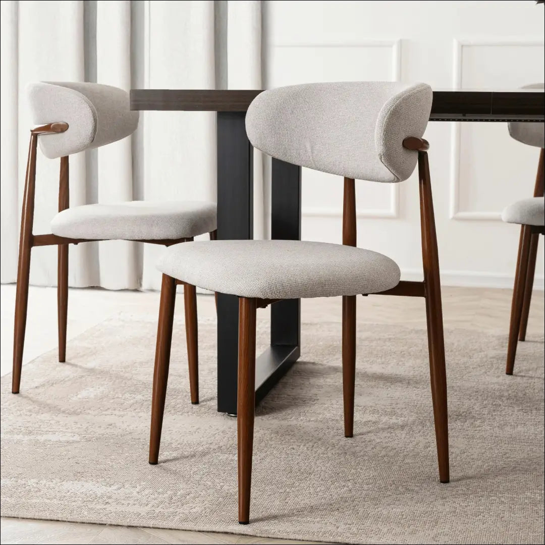 Kėdė su audiniu pilkos spalvos / riešuto TE781 - €73 Save 15% 50-100, __label:Pristatymas 5-14 d.d., elite, Krzesła,