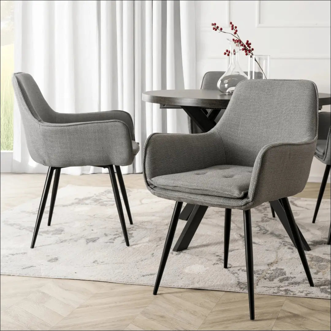 Kėdė su audiniu pilkos spalvos TE1007 - €67 Save 15% 50-100, __label:Pristatymas 5-14 d.d., elite, Krzesła,