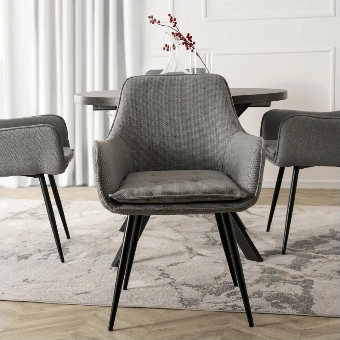 Kėdė su audiniu pilkos spalvos TE1007 - €67 Save 15% 50-100, __label:Pristatymas 5-14 d.d., elite, Krzesła,