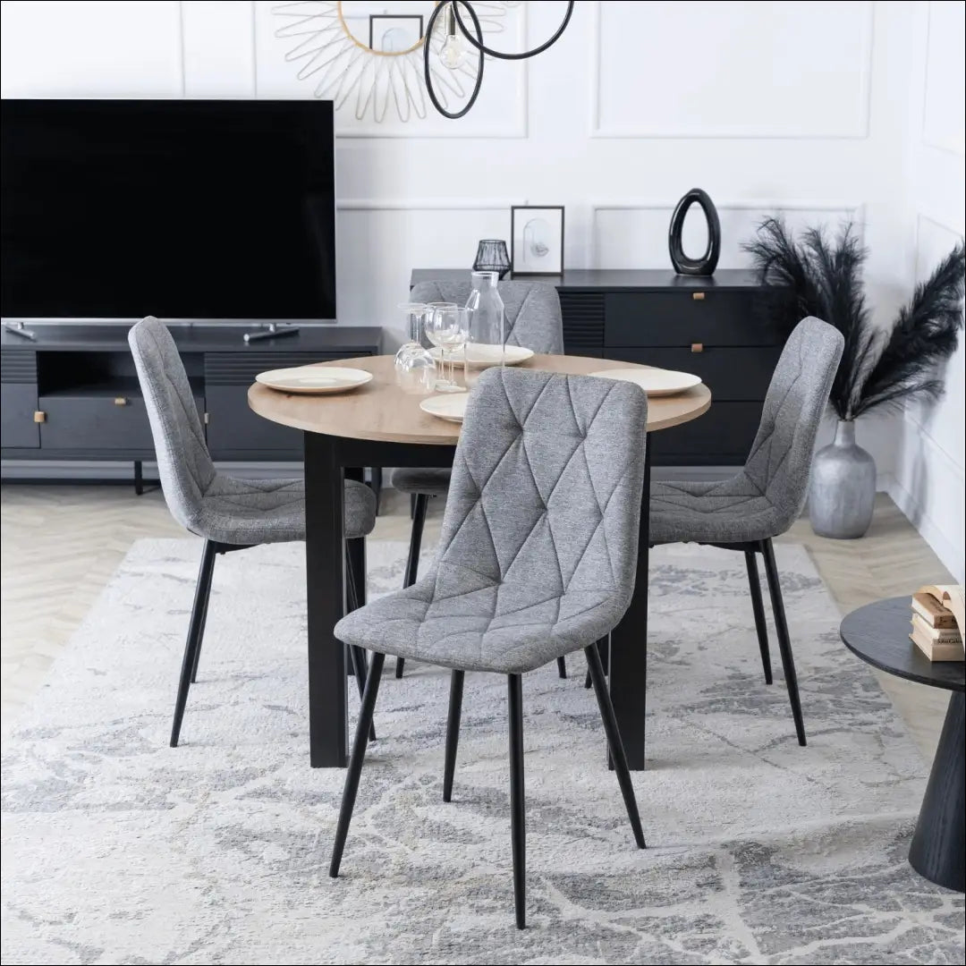 Kėdė su audiniu pilkos spalvos TE424 - €35 Save 15% 25-50, __label:Pristatymas 5-14 d.d., elite, Krzesła, spalva-pilka