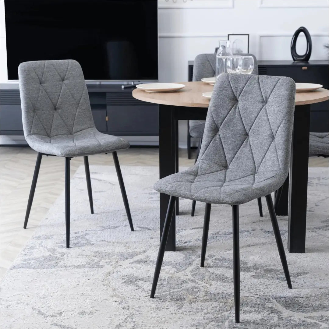 Kėdė su audiniu pilkos spalvos TE424 - €35 Save 15% 25-50, __label:Pristatymas 5-14 d.d., elite, Krzesła, spalva-pilka