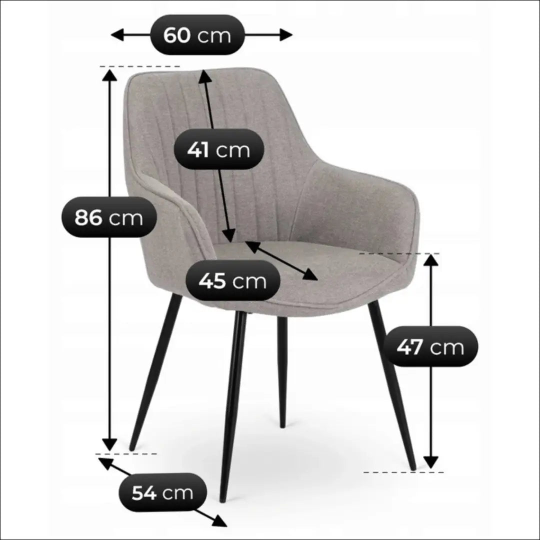 Kėdė su audiniu pilkos spalvos TE803 - €73 Save 15% 50-100, __label:Pristatymas 5-14 d.d., elite, Krzesła, spalva-pilka