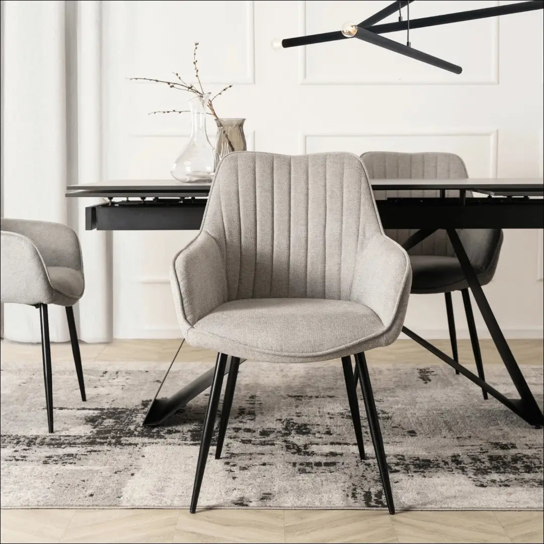 Kėdė su audiniu pilkos spalvos TE803 - €73 Save 15% 50-100, __label:Pristatymas 5-14 d.d., elite, Krzesła, spalva-pilka