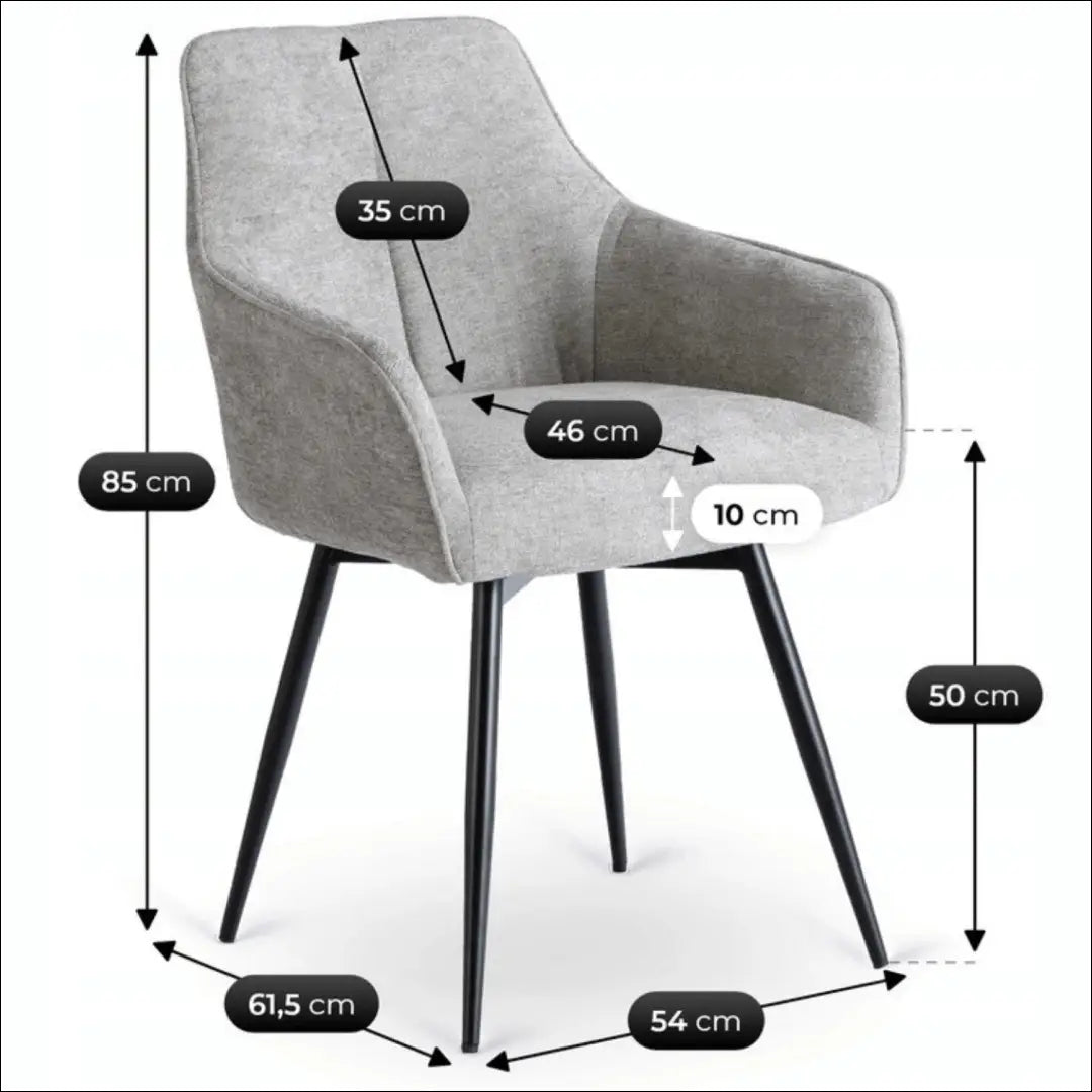Kėdė su audiniu pilkos spalvos TE839 - €74 Save 15% 50-100, __label:Pristatymas 5-14 d.d., elite, Krzesła, spalva-pilka