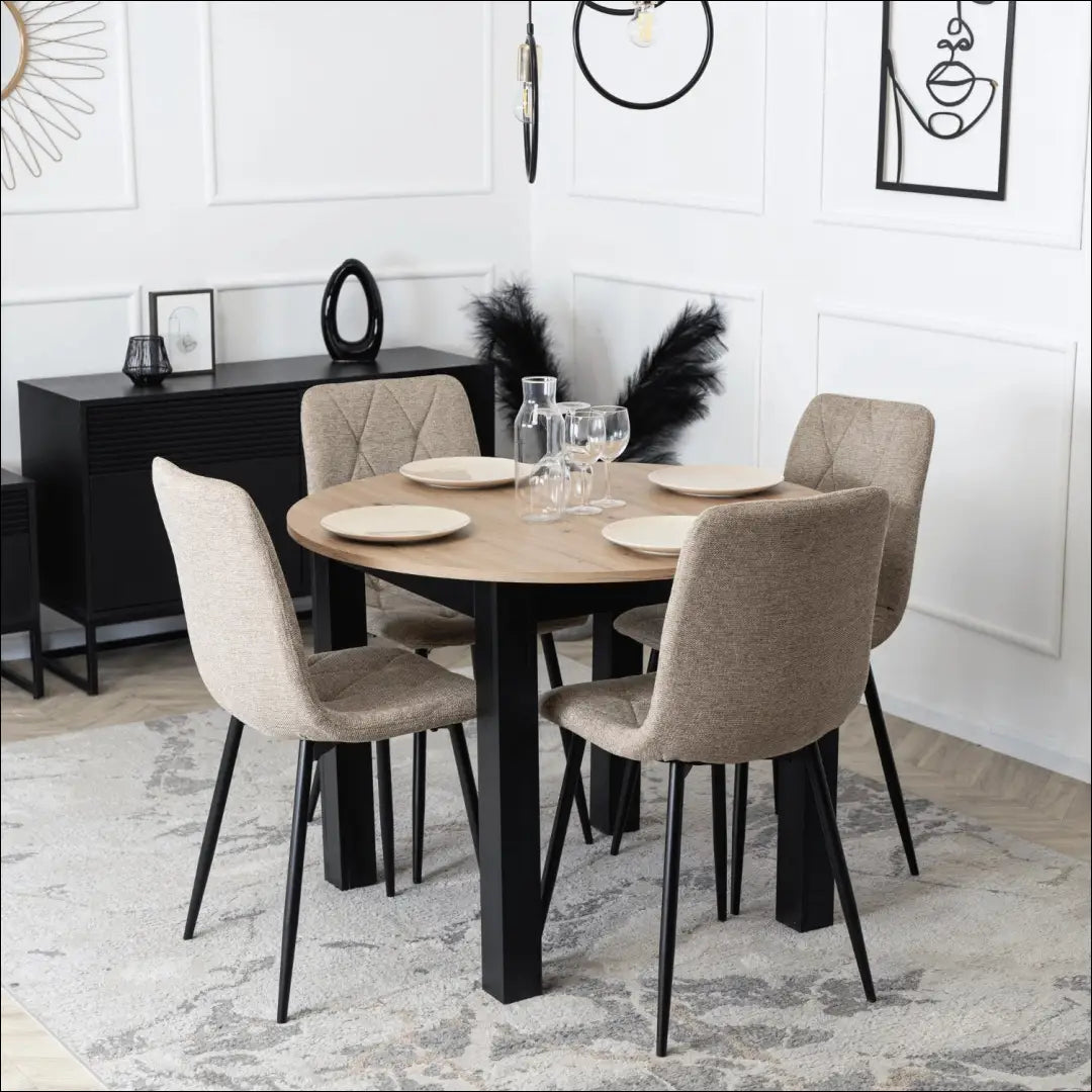 Kėdė su audiniu smėlio spalvos TE423 - €35 Save 15% 25-50, __label:Pristatymas 5-14 d.d., elite, Krzesła, spalva-smelio