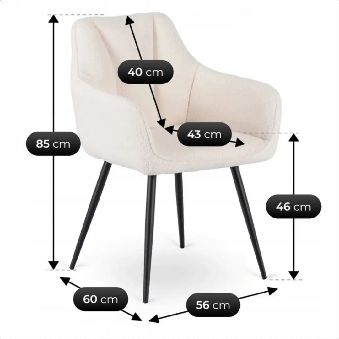 Kėdė su buklė audinio audiniu kreminės spalvos TE841 - €67 Save 15% 50-100, __label:Pristatymas 5-14 d.d., elite,