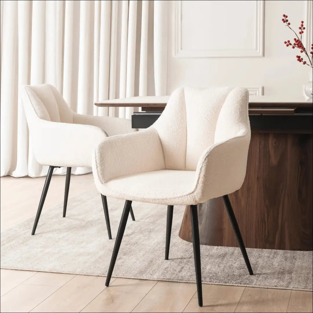 Kėdė su buklė audinio audiniu kreminės spalvos TE841 - €67 Save 15% 50-100, __label:Pristatymas 5-14 d.d., elite,