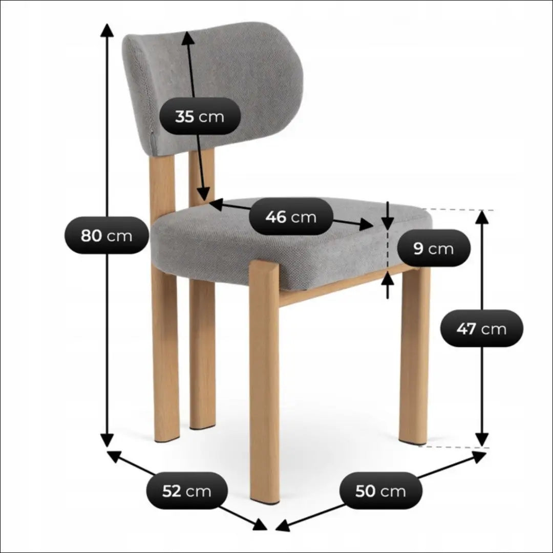 Kėdė su buklė audinio audiniu pilkos spalvos / ąžuolo TE865 - €66 Save 15% 50-100, __label:Pristatymas 5-14 d.d.,