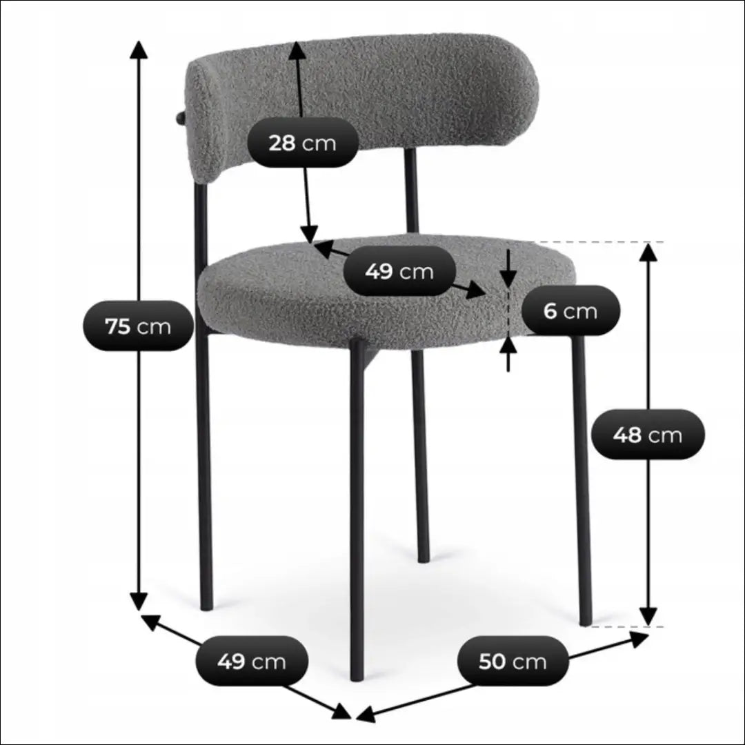 Kėdė su buklė audinio audiniu pilkos spalvos TE912 - €59 Save 15% 50-100, __label:Pristatymas 5-14 d.d., elite,