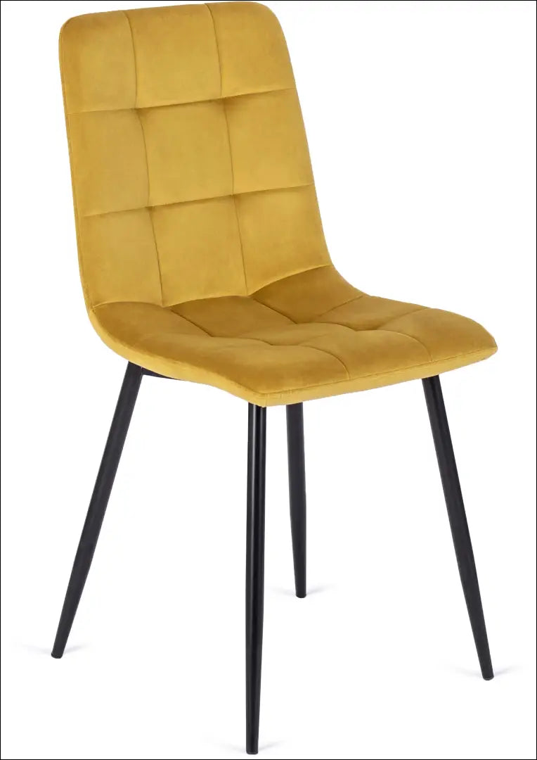 Kėdė su veliūro audiniu garstyčių spalvos TE046 - €35 Save 15% 25-50, __label:Pristatymas 5-14 d.d., elite, Krzesła,
