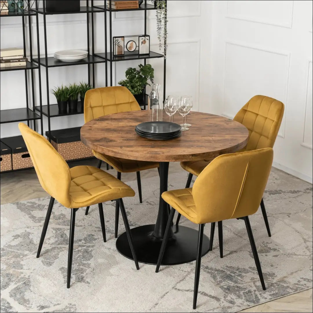 Kėdė su veliūro audiniu garstyčių spalvos TE068 - €47 Save 15% 25-50, __label:Pristatymas 5-14 d.d., elite,