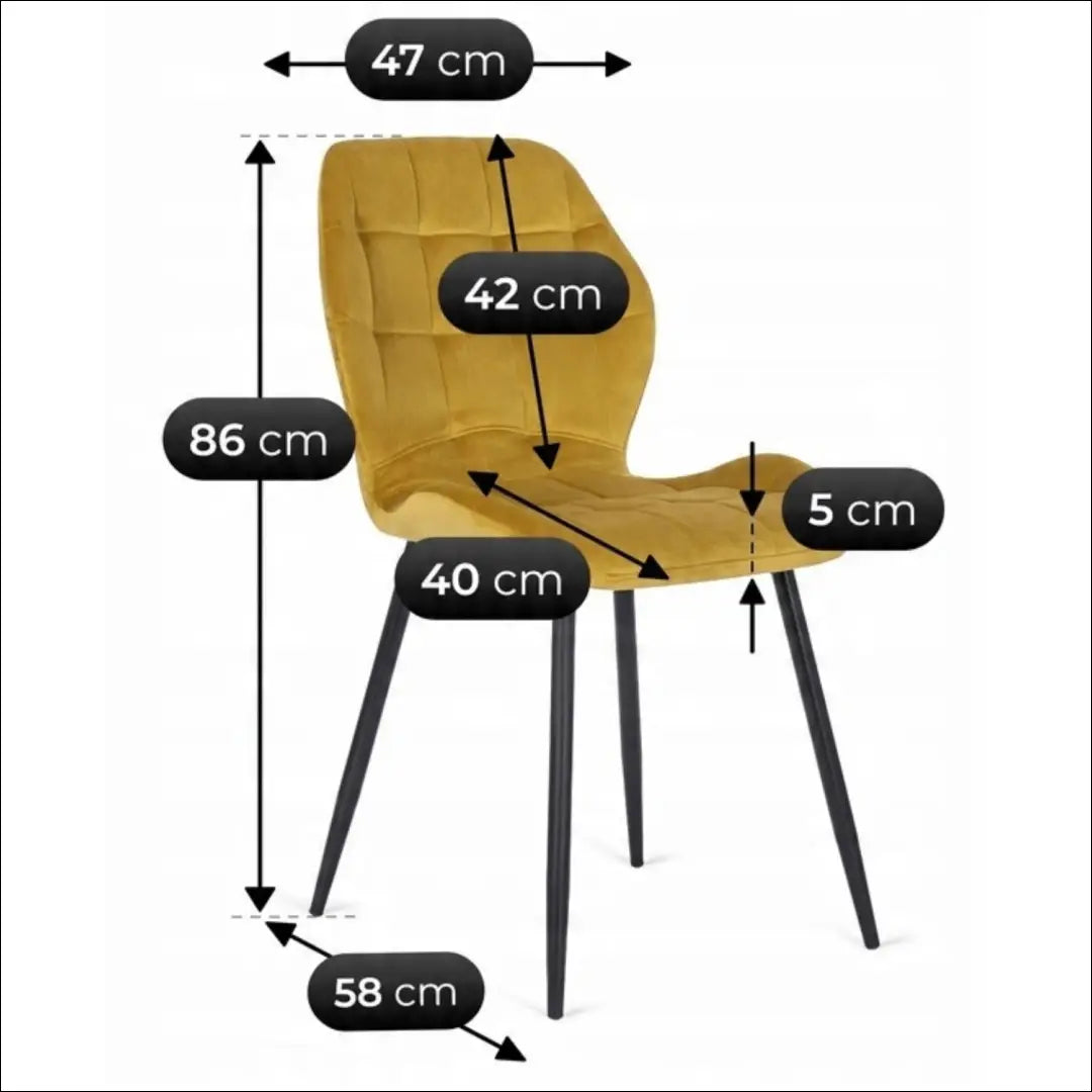 Kėdė su veliūro audiniu garstyčių spalvos TE068 - €47 Save 15% 25-50, __label:Pristatymas 5-14 d.d., elite,