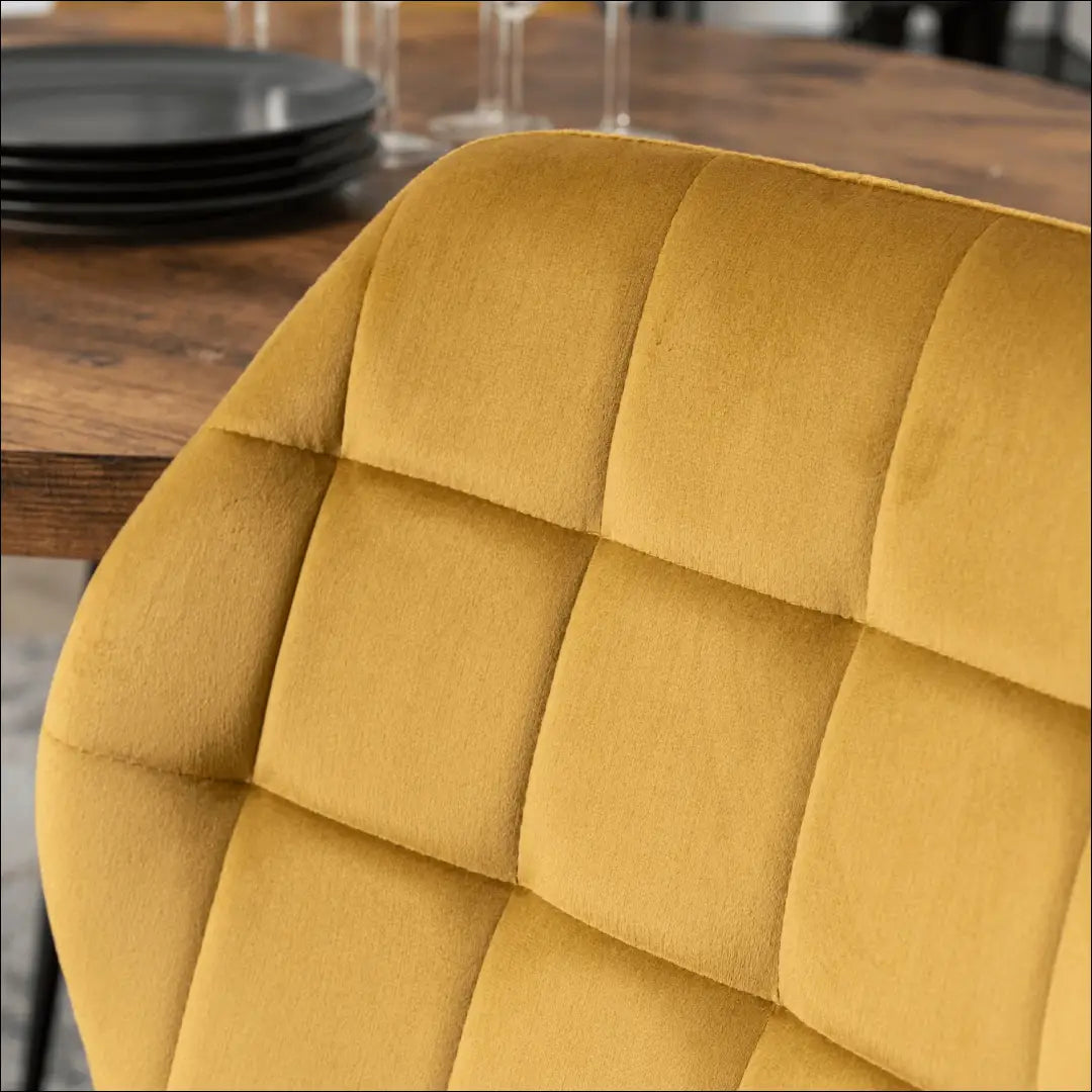 Kėdė su veliūro audiniu garstyčių spalvos TE068 - €47 Save 15% 25-50, __label:Pristatymas 5-14 d.d., elite,