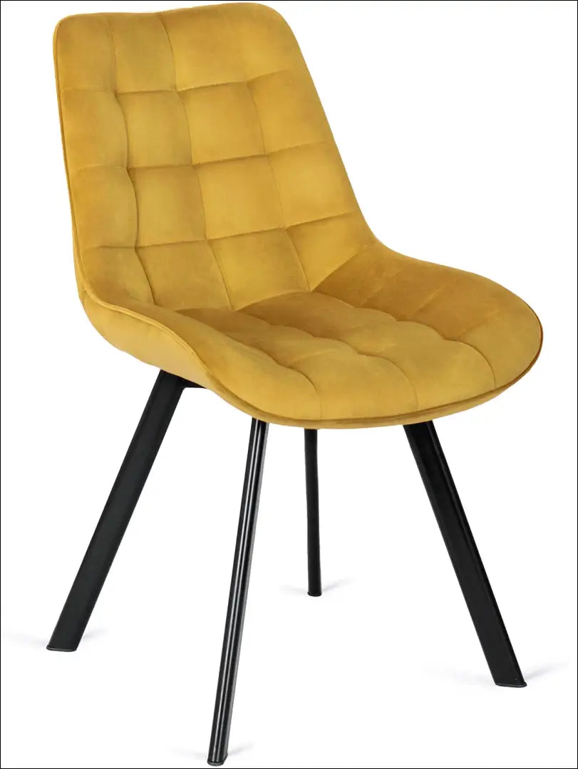 Kėdė su veliūro audiniu garstyčių spalvos TE108 - €52 Save 15% 50-100, __label:Pristatymas 5-14 d.d., elite, Krzesła,