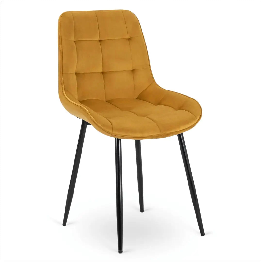 Kėdė su veliūro audiniu garstyčių spalvos TE798 - €43 Save 15% 25-50, __label:Pristatymas 5-14 d.d., elite,