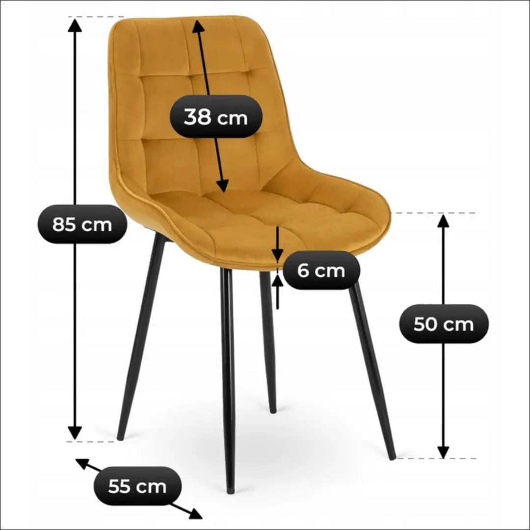 Kėdė su veliūro audiniu garstyčių spalvos TE798 - €42 Save 15% 25-50, __label:Pristatymas 5-14 d.d., elite,
