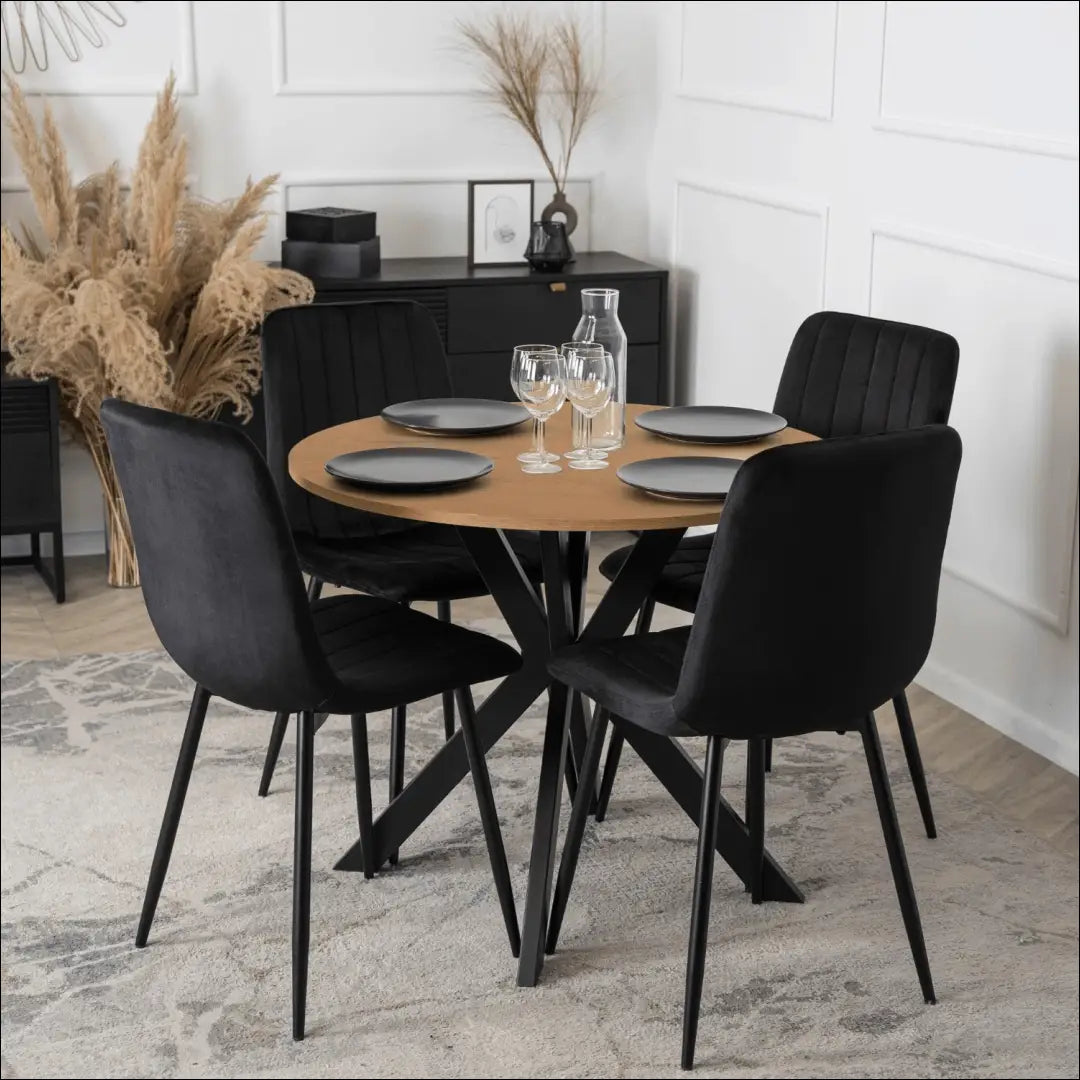 Kėdė su veliūro audiniu juodos spalvos TE010 - €33 Save 15% 25-50, __label:Pristatymas 5-14 d.d., elite, Krzesła,