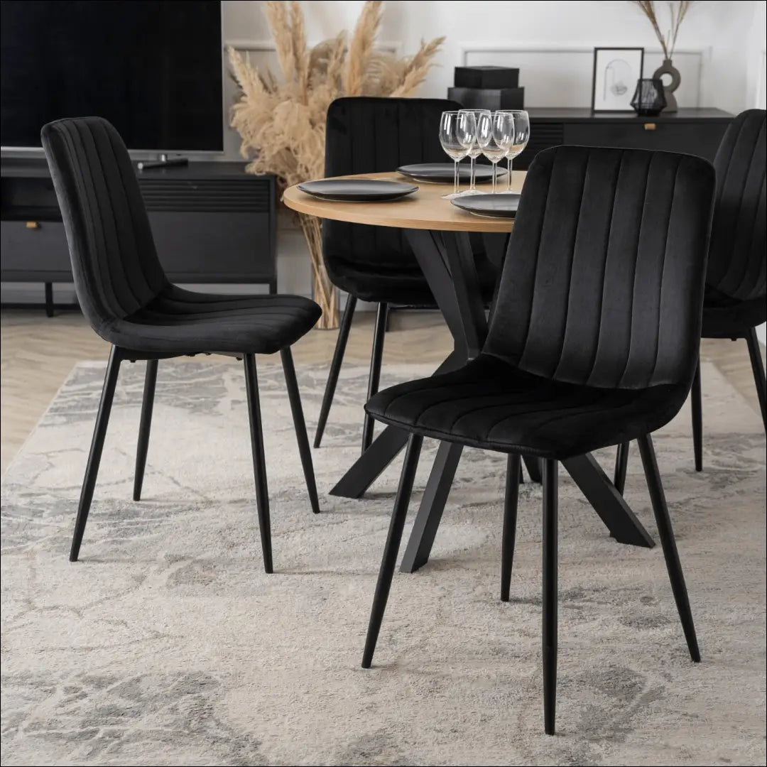 Kėdė su veliūro audiniu juodos spalvos TE010 - €33 Save 15% 25-50, __label:Pristatymas 5-14 d.d., elite, Krzesła,