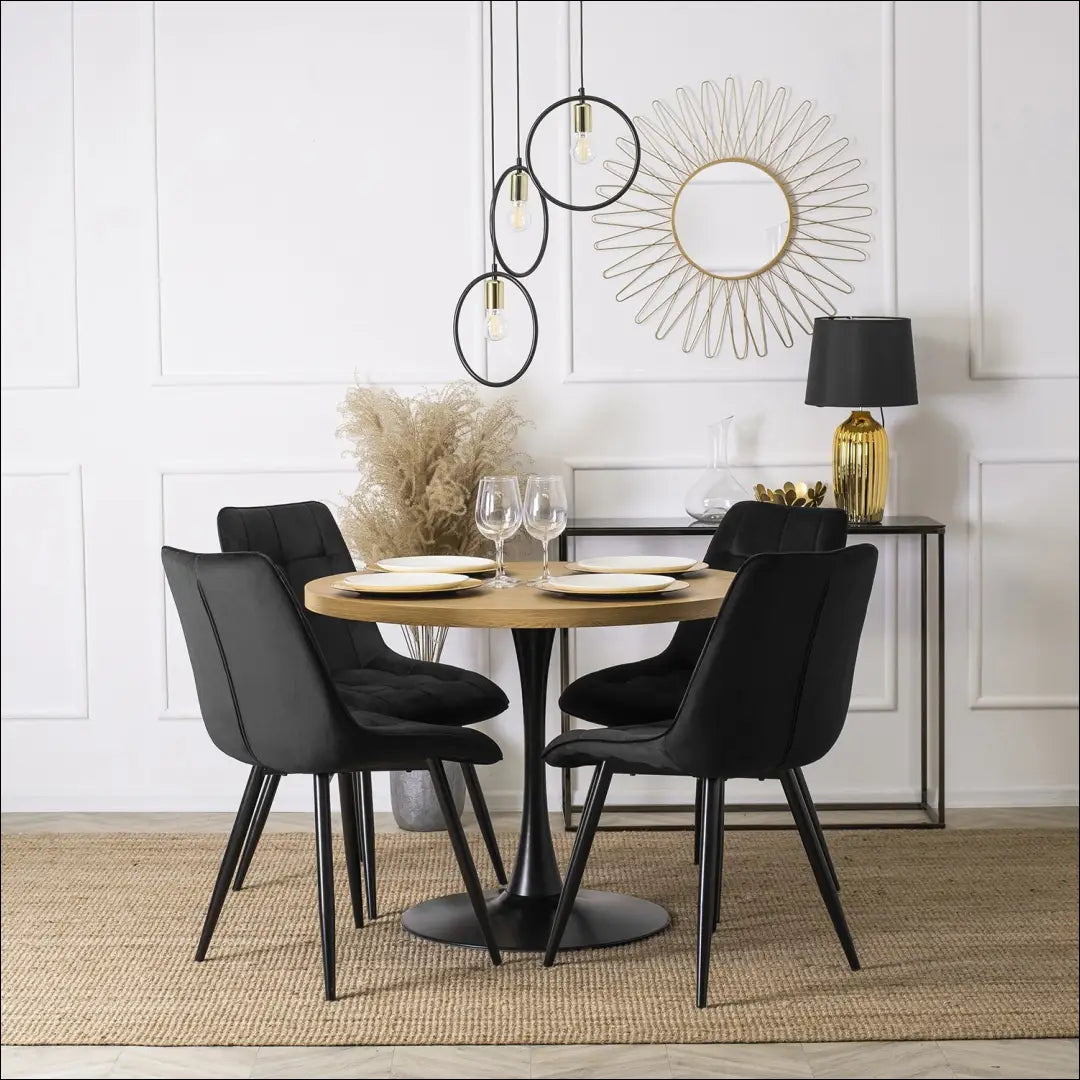 Kėdė su veliūro audiniu juodos spalvos TE012 - €42 Save 15% 25-50, __label:Pristatymas 5-14 d.d., elite, spalva-juoda,
