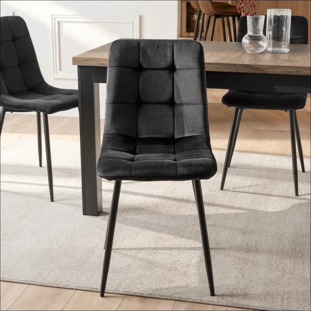 Kėdė su veliūro audiniu juodos spalvos TE014 - €35 Save 15% 25-50, __label:Pristatymas 5-14 d.d., elite, Krzesła,