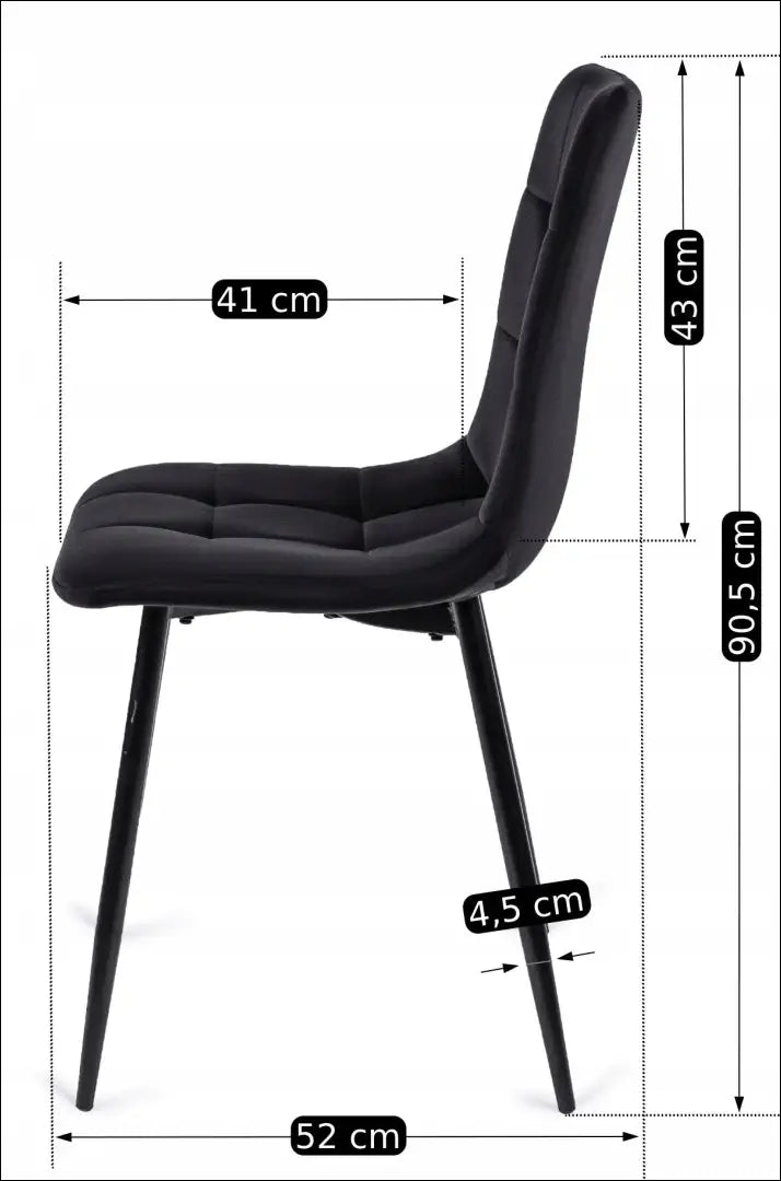 Kėdė su veliūro audiniu juodos spalvos TE014 - €35 Save 15% 25-50, __label:Pristatymas 5-14 d.d., elite, Krzesła,