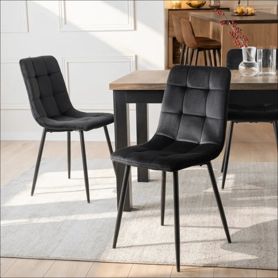 Kėdė su veliūro audiniu juodos spalvos TE014 - €35 Save 15% 25-50, __label:Pristatymas 5-14 d.d., elite, Krzesła,