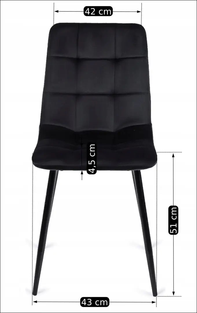 Kėdė su veliūro audiniu juodos spalvos TE014 - €35 Save 15% 25-50, __label:Pristatymas 5-14 d.d., elite, Krzesła,