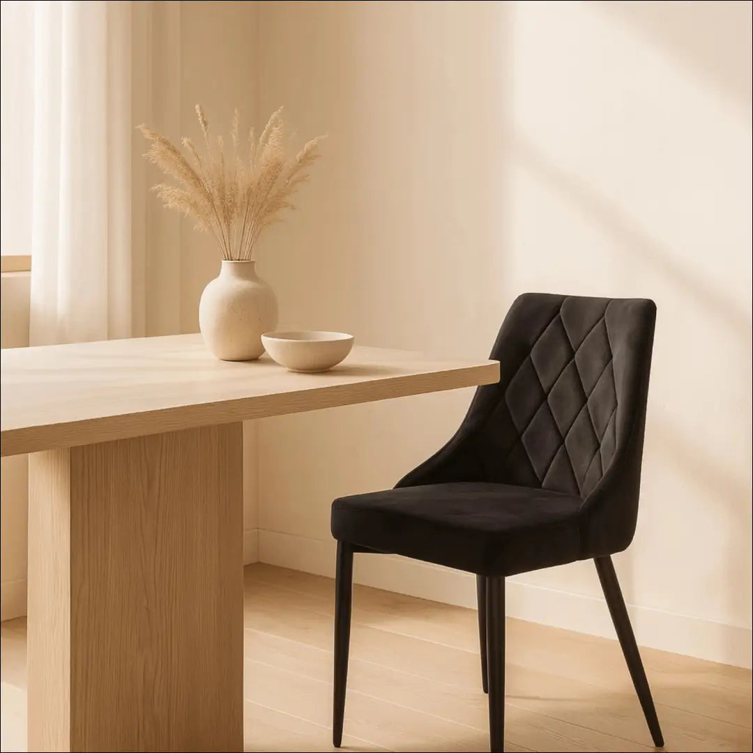 Kėdė su veliūro audiniu juodos spalvos TE027 - €49 Save 15% 25-50, __label:Pristatymas 5-14 d.d., elite, Krzesła,