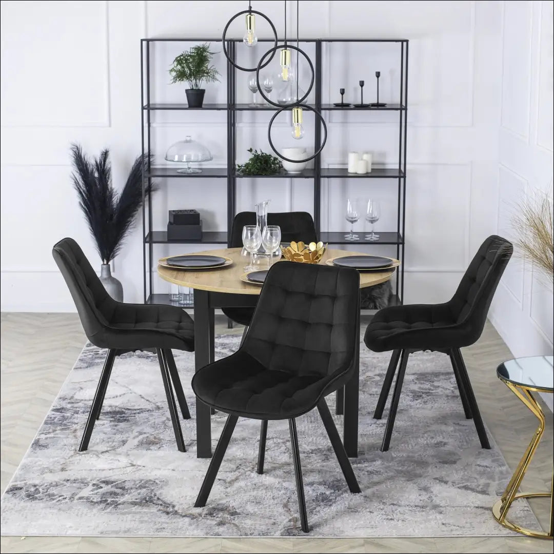 Kėdė su veliūro audiniu juodos spalvos TE037 - €52 Save 15% 50-100, __label:Pristatymas 5-14 d.d., elite, Krzesła,