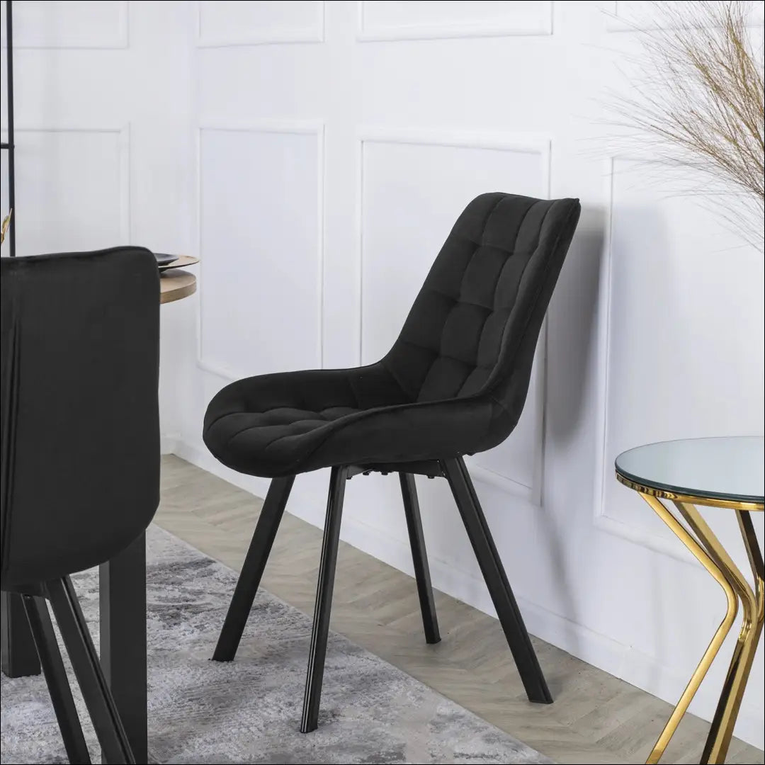 Kėdė su veliūro audiniu juodos spalvos TE037 - €52 Save 15% 50-100, __label:Pristatymas 5-14 d.d., elite, Krzesła,