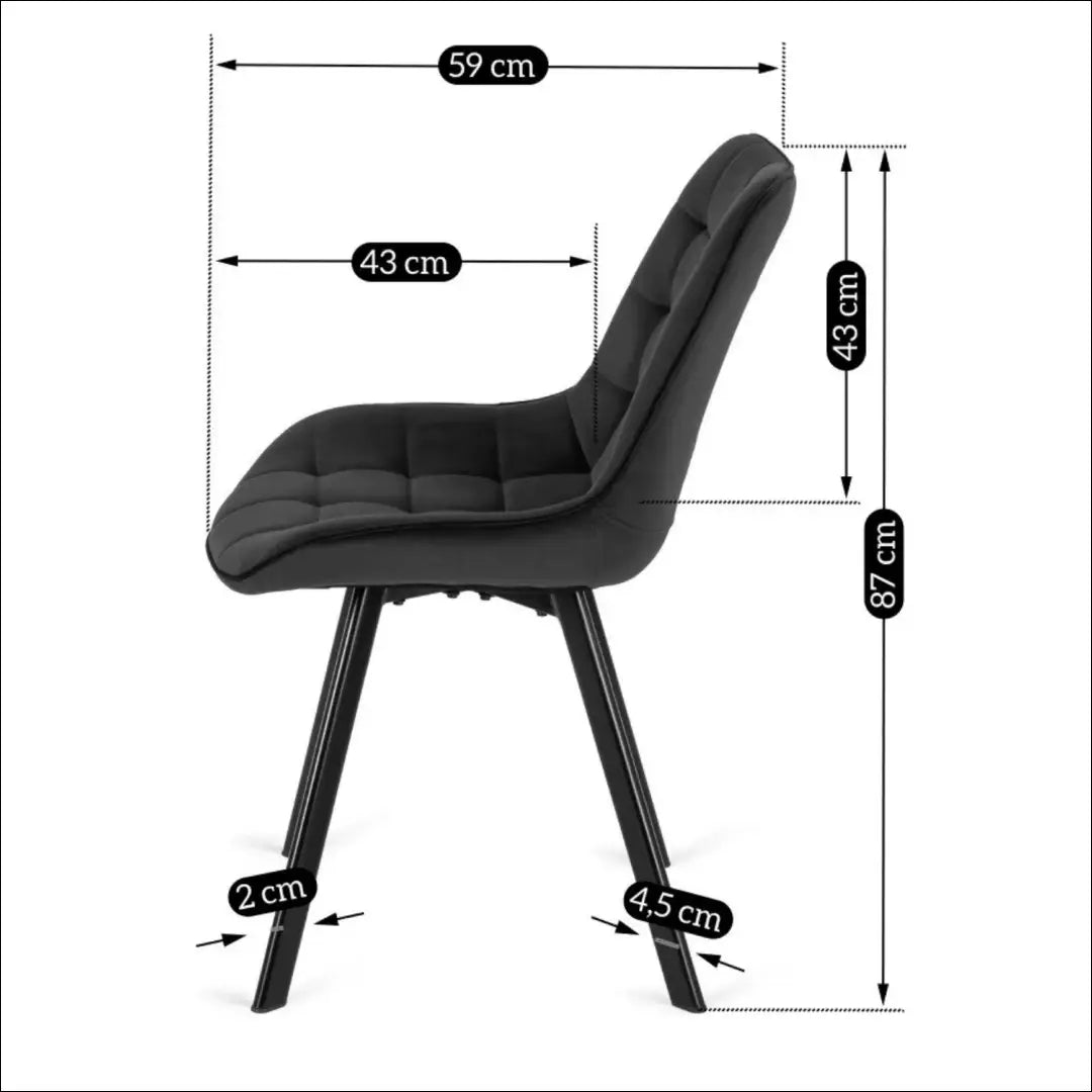 Kėdė su veliūro audiniu juodos spalvos TE037 - €52 Save 15% 50-100, __label:Pristatymas 5-14 d.d., elite, Krzesła,